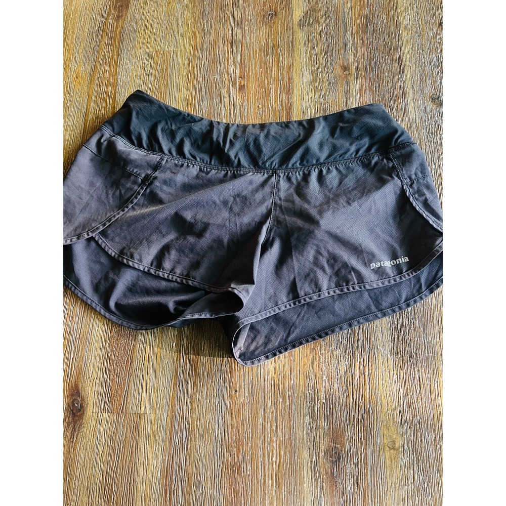 Patagonia Strider Running Shorts Black Gray 24654 Womens Medium